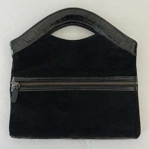 Ann Taylor Black Suede small tote purse.